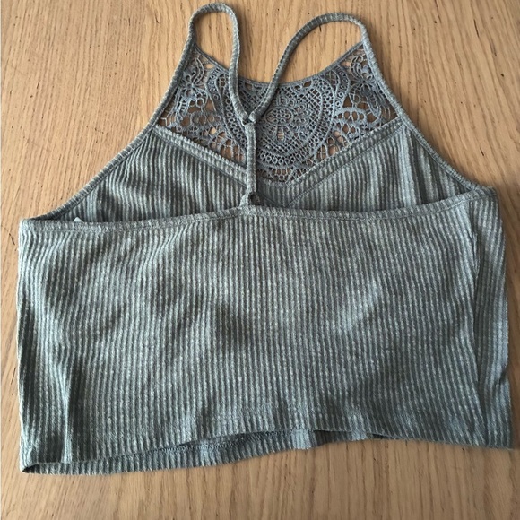 Mudd Olive Lace Halter Top M - Picture 3 of 10